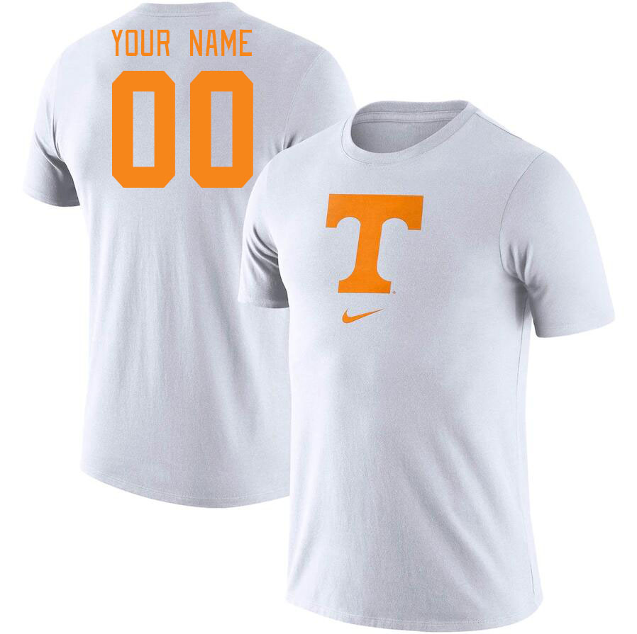 Custom Tennessee Volunteers Name And Number College Tshirt-White